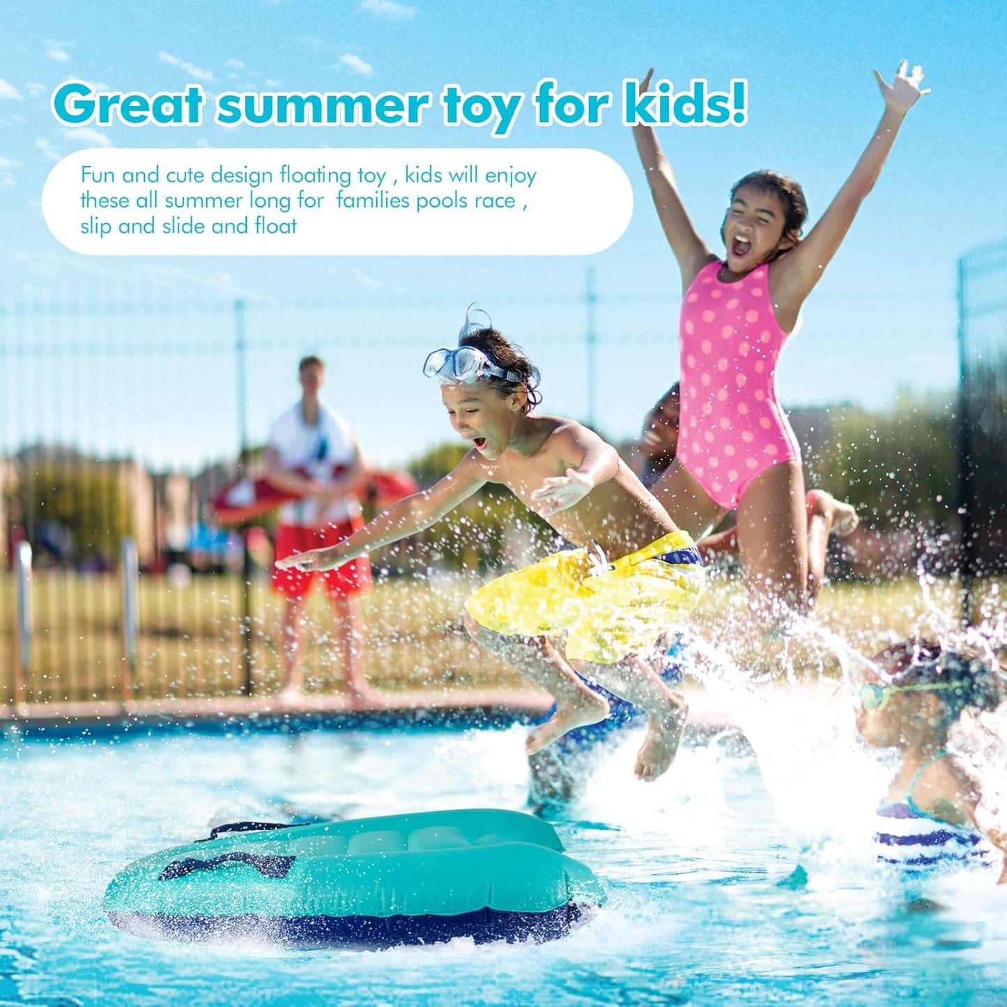 Inflatable Boogy Boards for Beach Travel Toys, 30” Cavas Slip Slide Water Park Body Surfing Board with Handles, Summer Fun Water Pool Game Toys for Kids 4,8,12 Ages