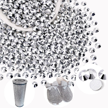 5000PCS SS6/2mm Glass Crystal Rhinestones (Clear), Bedazzling Flatback Rhinestones for Crafting DIY Crafts Nail Art Makeup Decoration, Gems Diamond Charms for Tumbler Shoes Clothing Mug