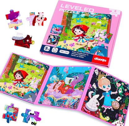 Magnetic Puzzles for Toddlers 1-3, Cartoon Mermaid Magnet 3 in 1 Jigsaw Puzzle, Kids Travel Puzzles Toys, Preschool Learning Toy for Kids 1-8 Year (Mermaid)