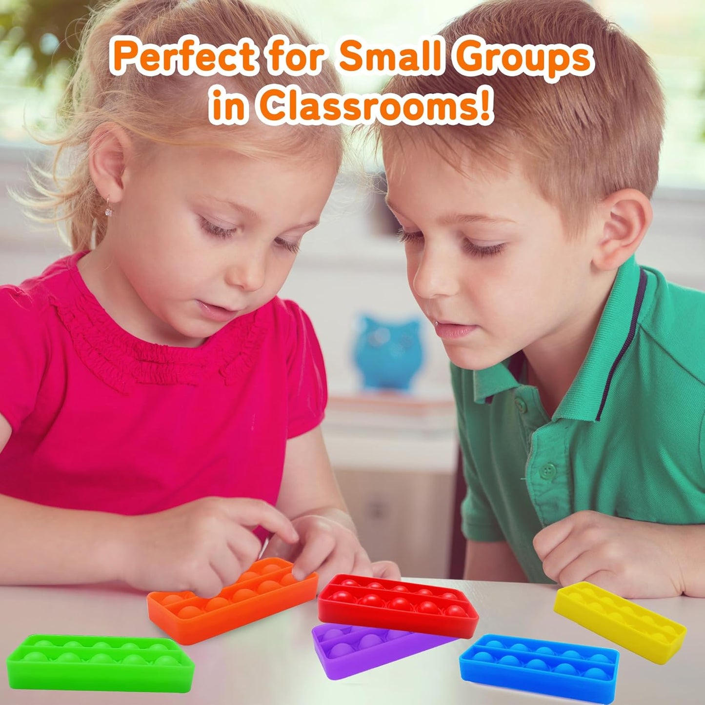 Ten Frame Pop Board, Fidget Toys for Classroom, Quiet Sensory Toys Bubble Poppers, Pop for Counting Math, Focus Tools for Kids, Montessori Educational Toy Gift for Kindergarten (Set of 6)