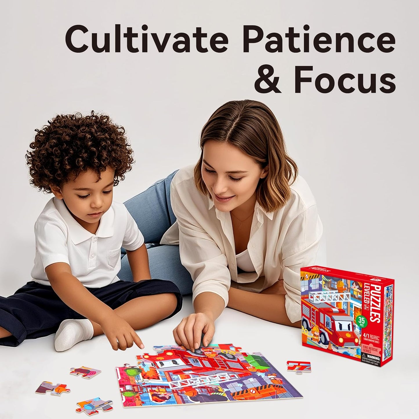 Dotimo 4-Pack Dinosaur Puzzles for Kids Ages 3-5, Progressive Learning Puzzles with Storage Box – 24/30/35/48 Piece Educational Games for Toddlers, Family Activities & Gifts