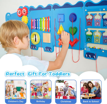 Spacocld Rocket Activity Wall Busy Board Panels - Sensory Wall Panel for Kids, Montessori Toddler Wall Activity Board(5PCS)