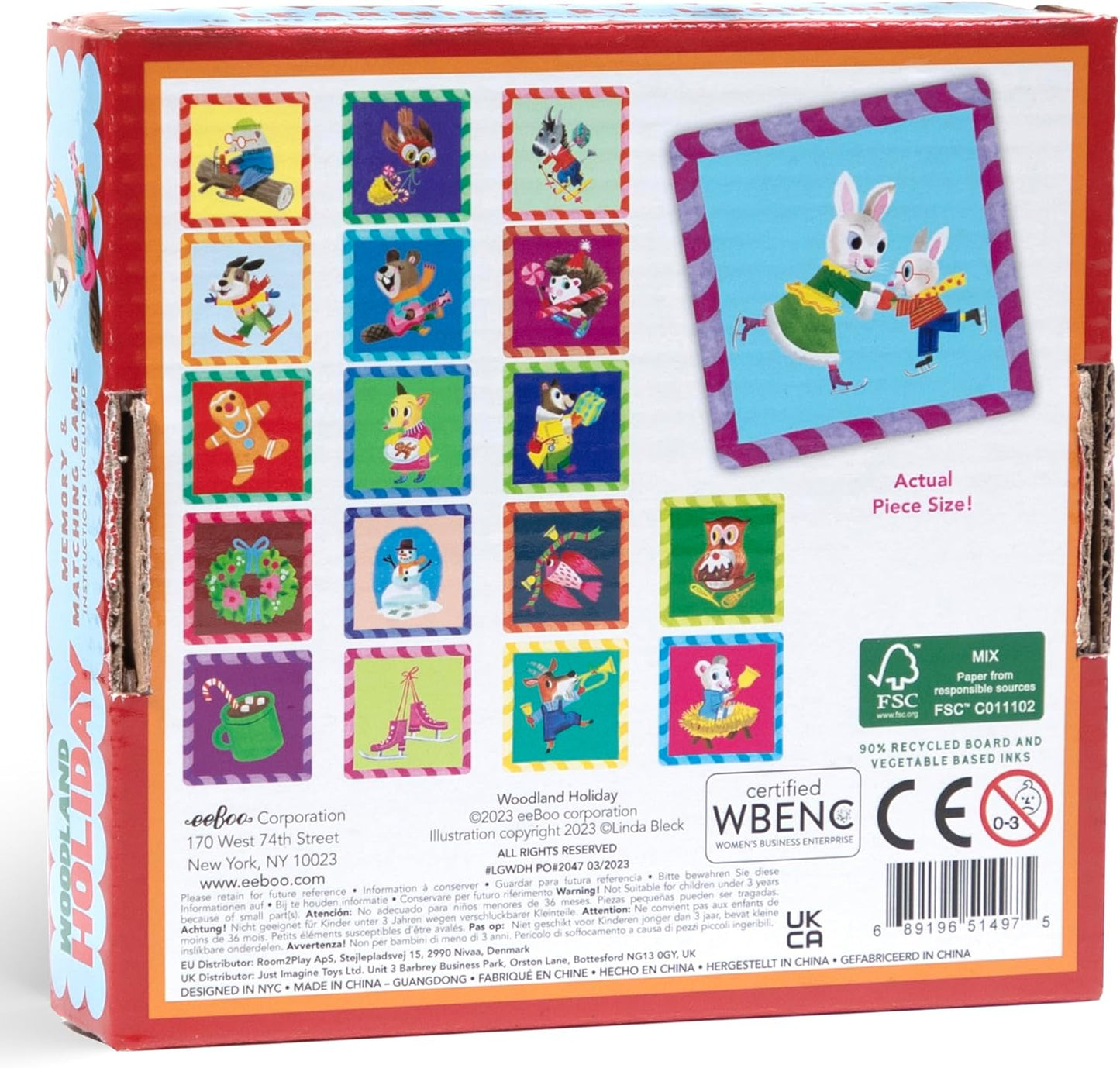 eeBoo: Memory & Matching Game- Little Birds- 18 Illustrated Matching Pairs, Concentration Tile Game, Informational Insert, Kids Ages 4+, 1-4 Players