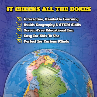 Dr. STEM Toys Interactive Talking Globe with Smart Pen, Game Panel, 300+ Geographic Quiz Questions, Touch & Learn, Music, and More - Educational Toy for Kids Ages 6+