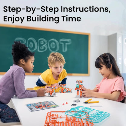 Sillbird Solar Robot Building Kit STEM Gift for Boys Aged 8-13, 15-in-1 DIY Science Educational Robotic Toy for Kids Teens Birthday, Powered by the Sun or Battery with 212 Pieces