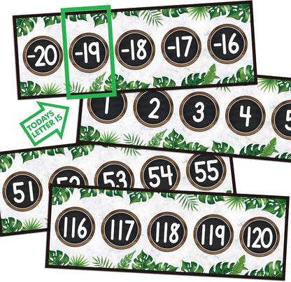 29 Pieces Number Line for Classroom Wall -20 to 120 Number Line Bulletin Board Border Boho Classroom Decorations Math Posters for Teachers
