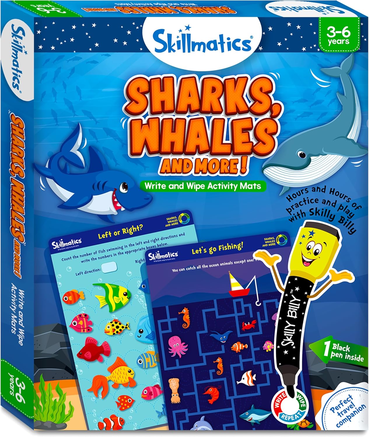 Skillmatics Educational Game - Dots & Mazes, Reusable Activity Mats with Dry Erase Marker, Gifts, Travel Toy, Ages 3 to 6