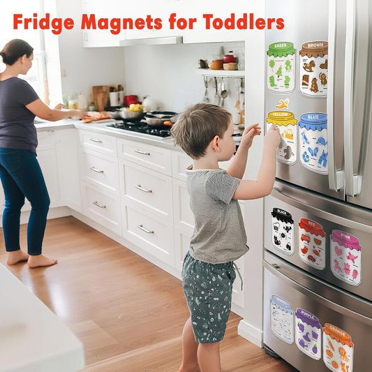 Magnetic Color Sorting Set for Fridge Toddlers 2 3 4 5 Montessori Color Learning for Whiteboard Basic Vocabulary Learning Kitchen Toys Kids pre-k Homeschool Classroom Must Haves