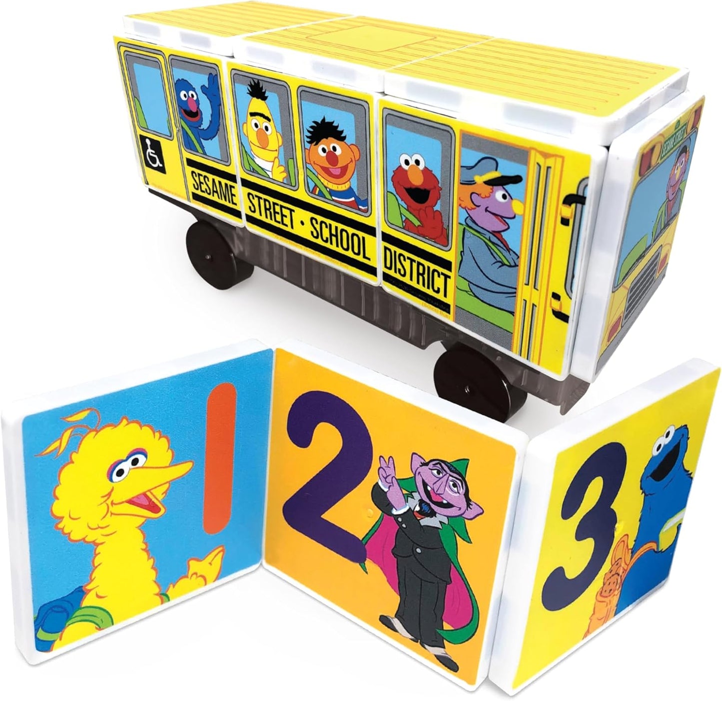 CreateOn “Sesame Street” Toys, Magnetic Kids’ Building Tiles from “Sesame Street” Books, Colors with Elmo Magnet Tiles, Educational Toys for Ages 3+, 17 Pieces