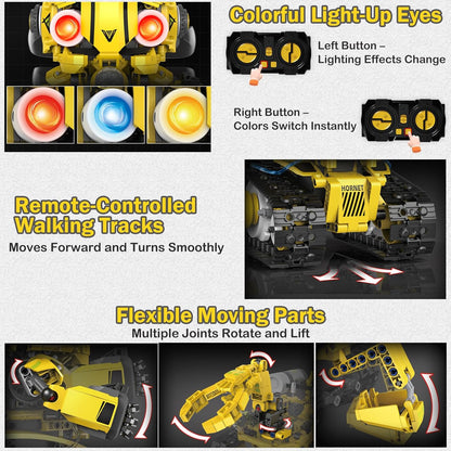 Ivrmtal Robot Building Toys for Kids, 5-in-1 Remote & APP Controlled STEM Building Set for Boys Age 8-12 Technic Coding Robotic Kit Led-Lights Easter Gift for Kids Age 8 9 10 11 12 13 14+ (673pcs)