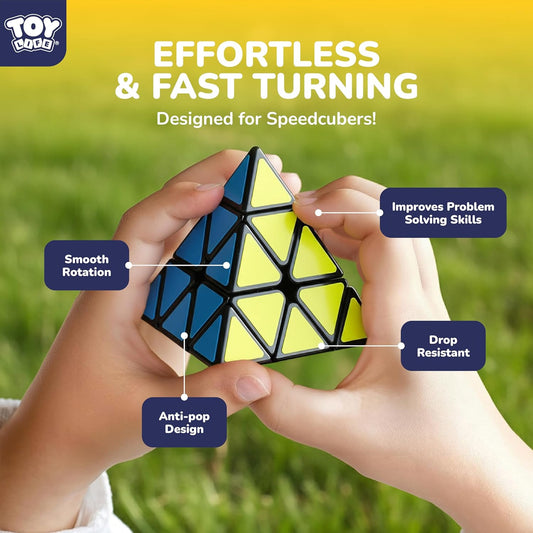STEAM Life Speed Cube Set 5 Pack Magic Cube | Includes Speed Cubes 3x3, 2x2 Speed Cube, Pyramid Cube, Megaminx Cube Puzzle Cube Bundle for Kids & Adults