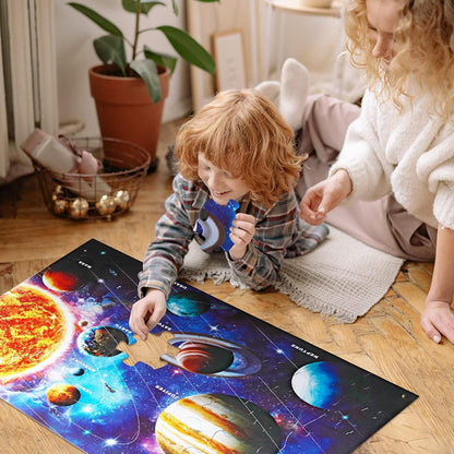 Jumbo Floor Puzzle for Kids,World Map Jigsaw Geography Puzzles,48 Piece Globe Atlas Puzzle with Continents,United States Puzzle for Ages 3-5,Preschool Learning Toys Easter Gift for 4-8 Years Old