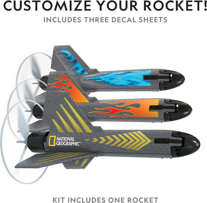 National Geographic Air Rocket Toy – Ultimate LED Rocket Launcher for Kids, Jump and Launch the Light Up, Air Powered, Foam Tipped Rockets up to 100 Feet