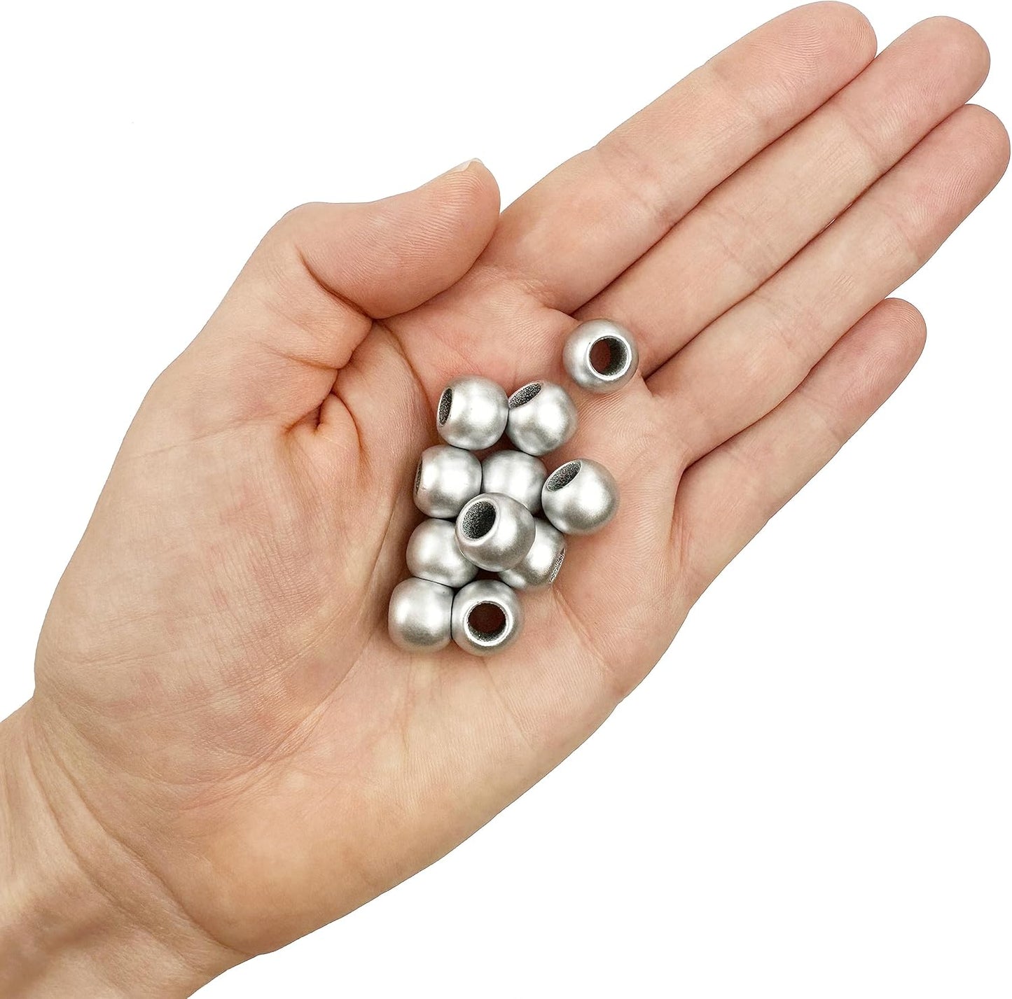300 Acrylic Large Hole Beads for Crafts and for Hair 10mm x 12mm Acrylic Barrel Beads with 5.7mm Large Hole, Glossy Primary Assortment