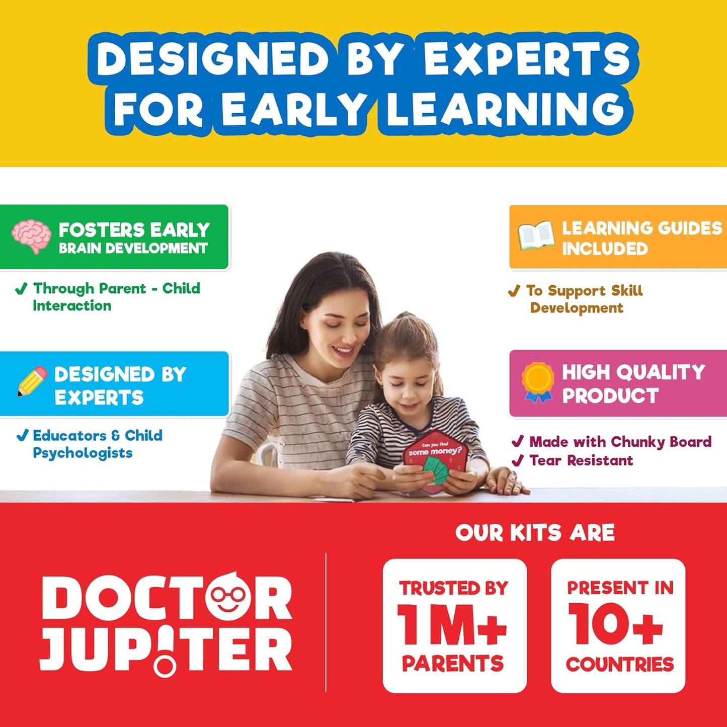 Doctor Jupiter My First Montessori Busy Book for Toddlers 1+ Year Olds | Preschool Learning Activities - Educational Travel Toys | Birthday Gift for Girls Ages 1,2,3
