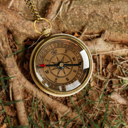 Compass with Stamped Wooden Case