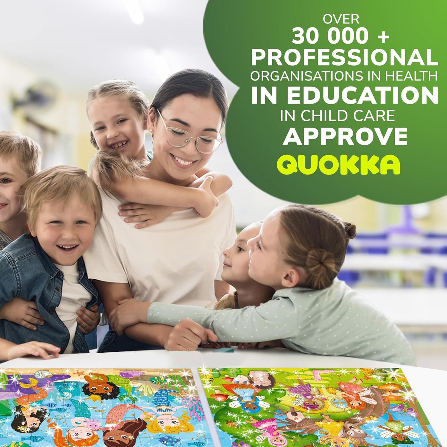 QUOKKA Puzzles for Toddlers 3-5 - 4 x 30 Pieces Puzzles for Kids Ages 2-4 - Animal Learning Jigsaw Puzzles for Kids 4-6 Years Old - Educational Toys for Boy and Girl