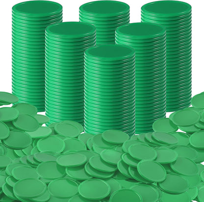 Coopay 1 1/2 Inches Plastic Poker Chips Learning Counters Disks Bingo Chip Counting Discs Markers for Math Practice and Poker Card Game Tokens, Teaching Rewards, 200 Pieces (White)