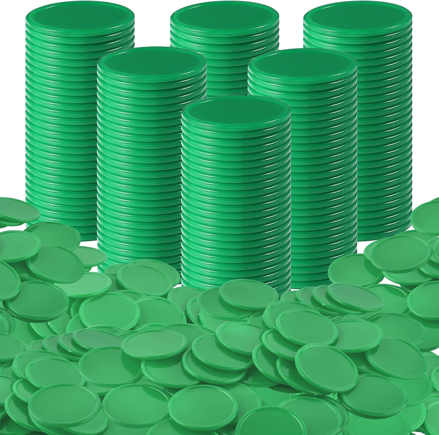 Coopay 500 Pieces Plastic Learning Counters Disks Bingo Chip Counting Discs Markers for Math Practice and Poker Chips Game Tokens Kids Reward, 1 Inch (Yellow)