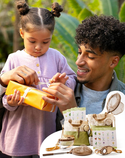 ROBUD Bug Catcher for Kids, Bug Catcher Kit with Bag Kit, Outdoor Exploration Set for Camping, Montessroi Toy for Kids Coming Closer to Nature，WRP07