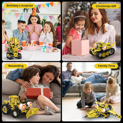 HPROMOT 5-in-1 STEM Robot Building Kit for Kids Ages 6-16, Remote & App Controlled, Rechargeable Engineering Learning DIY Coding Toy, Educational Building Blocks Gift for Girls & Boys (603 PCS)