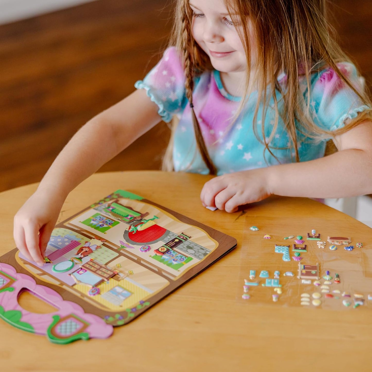 Melissa & Doug Puffy Sticker Activity Books Set of 3 – Dress-Up, Princess & Mermaid, with 208 Reusable Stickers and Fold-Out Scenes, Mess-Free Travel Toys for Kids Ages 4+ - FSC Certified