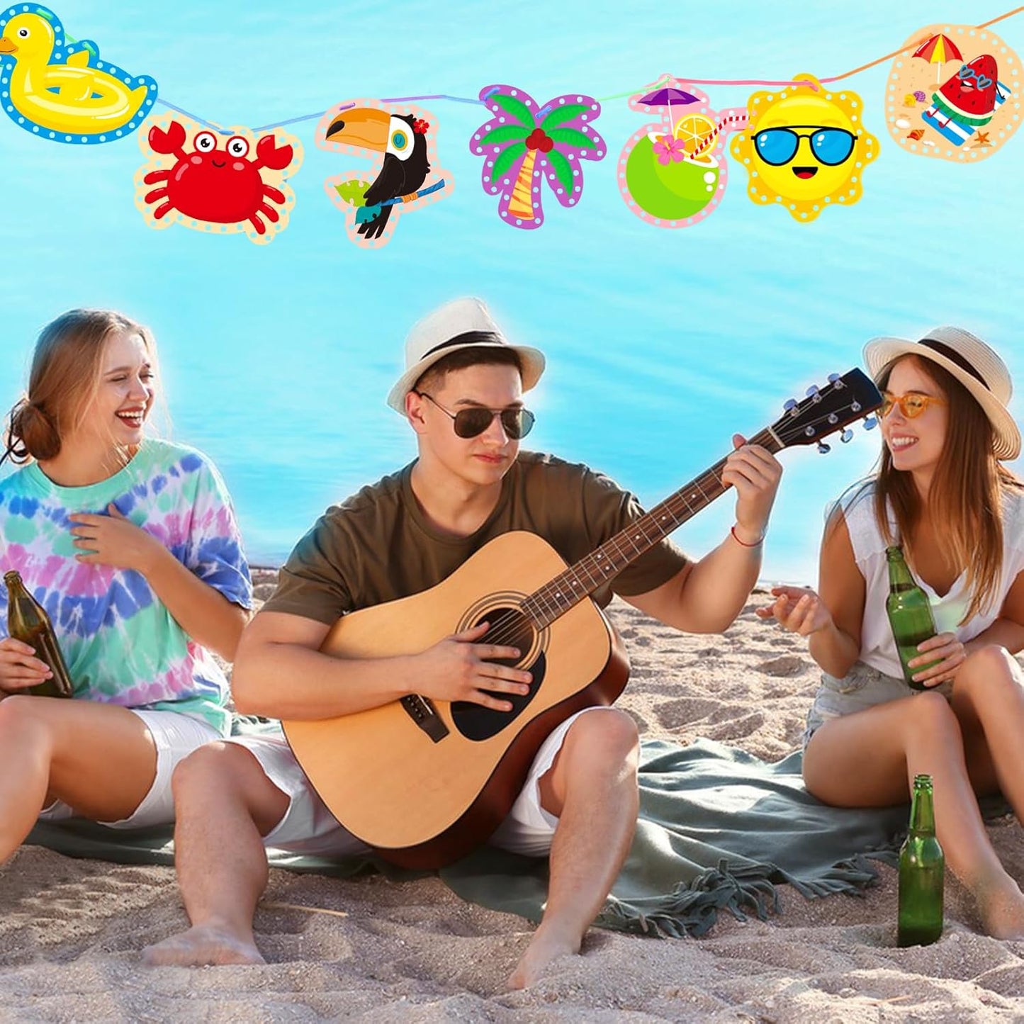 Summer Lacing Cards Sewing Kits For Kids 12 Pack Beach Theme Pool Party Decoration Double Sided Cardboard Lacing Playing Games for Boys Girls Preschool Home Developing Imagination Education Supplies