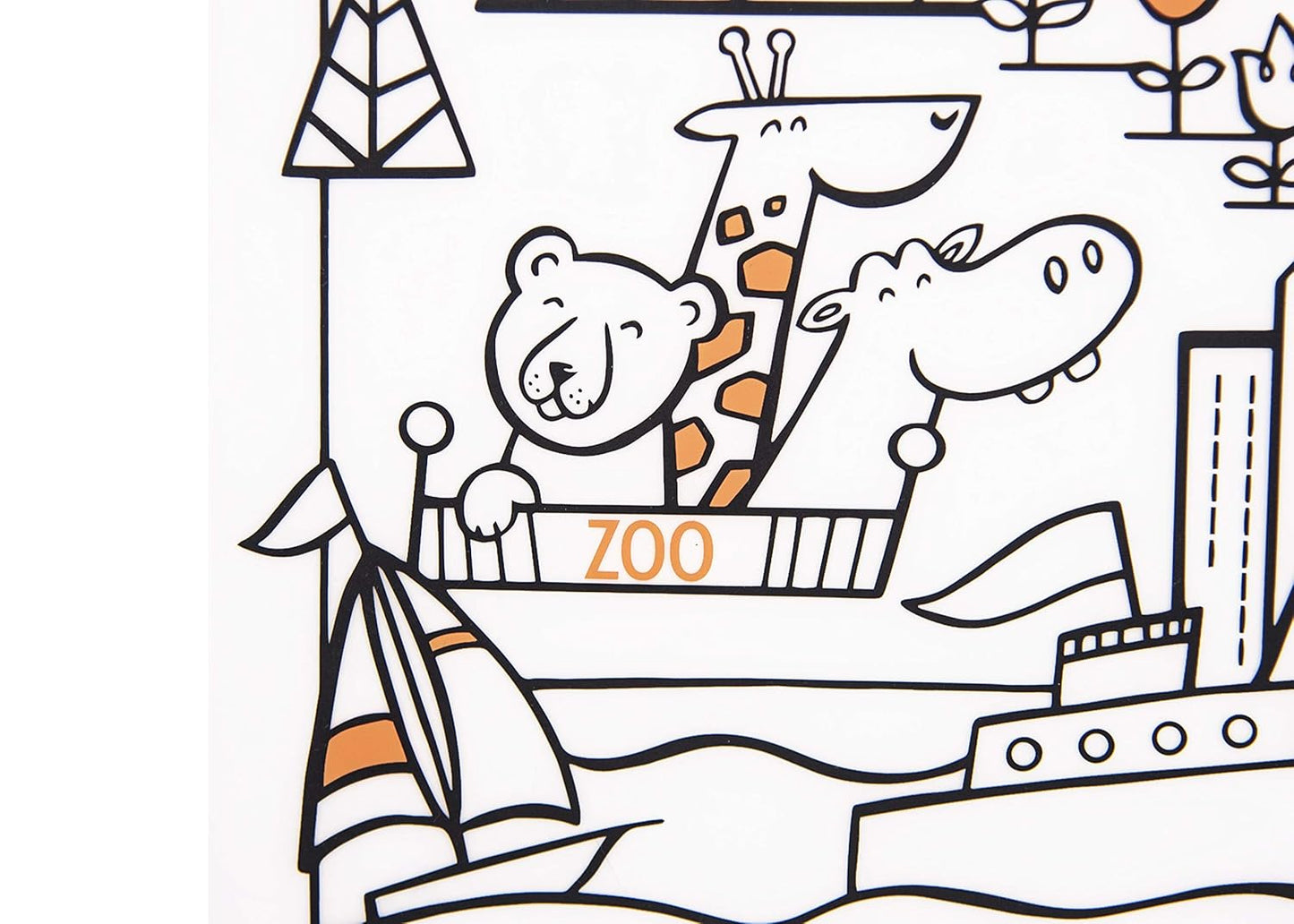 Modern-Twist 100% Plastic Free Silicone Waterproof, Dishwasher Safe Doodle Mat, Single Mat, Alphabet Animals