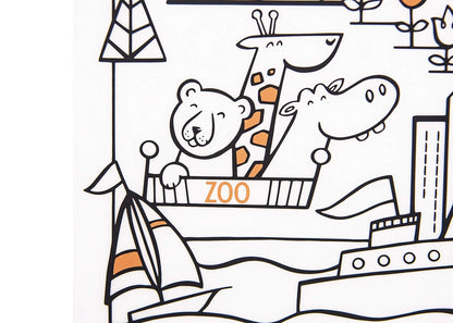 Modern-Twist 100% Plastic Free Silicone Waterproof, Dishwasher Safe Doodle Mat, Single Mat, Alphabet Animals