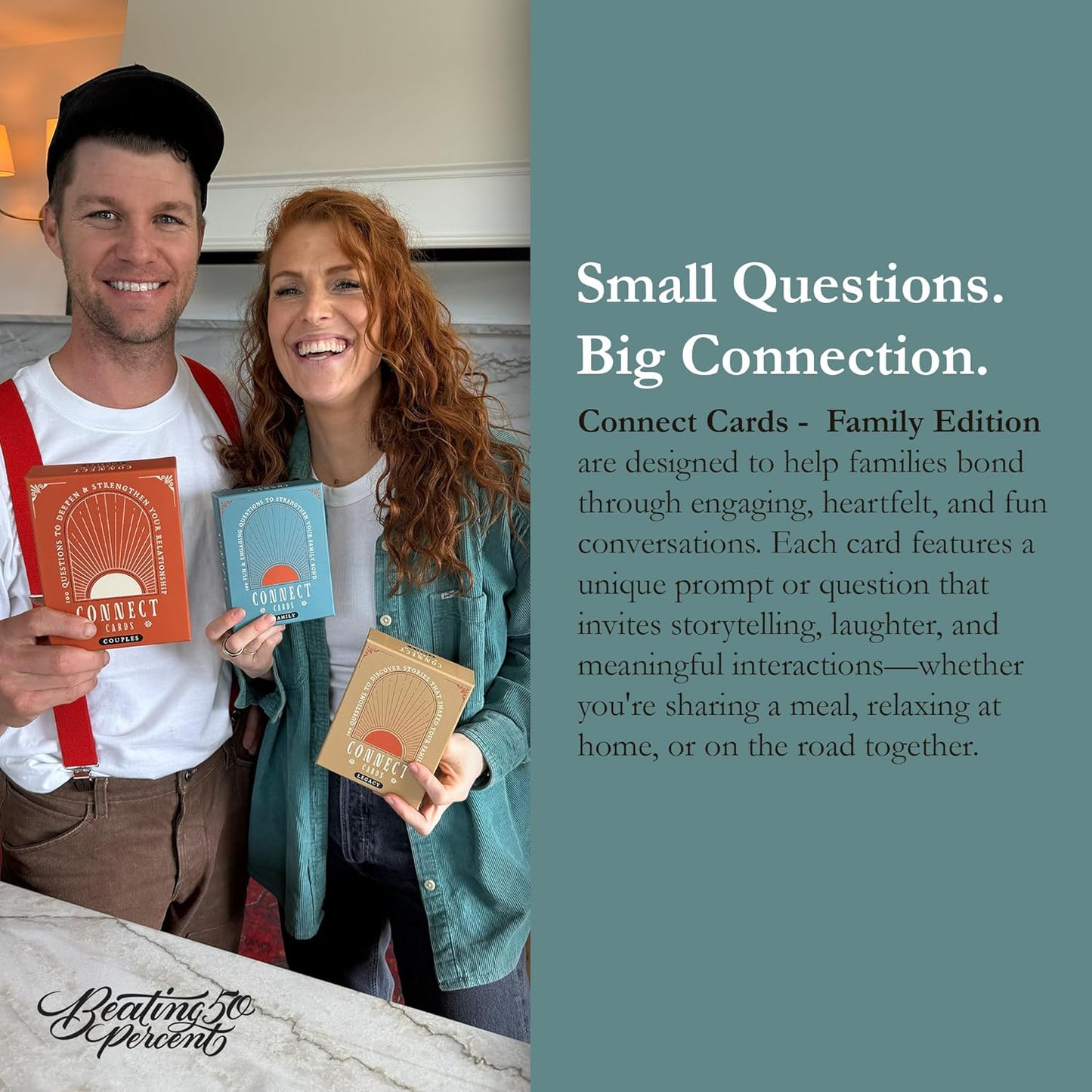 Connect Cards Family Edition - 100 Family Conversation Cards for Kids and Parents to Spark Deeper Connections & Meaningful Moments - Conversation Starters at Home, Dinner, or Travel