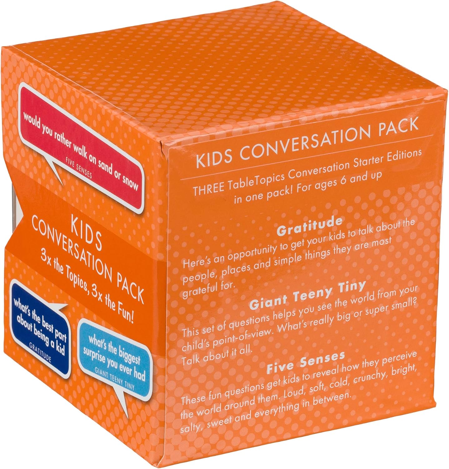 TableTopics Kids Conversation Pack for Families with Young Children, 120 Engaging Question Cards for Dinner & Classrooms, Boxed Set of 3 Topics, Stocking Stuffer