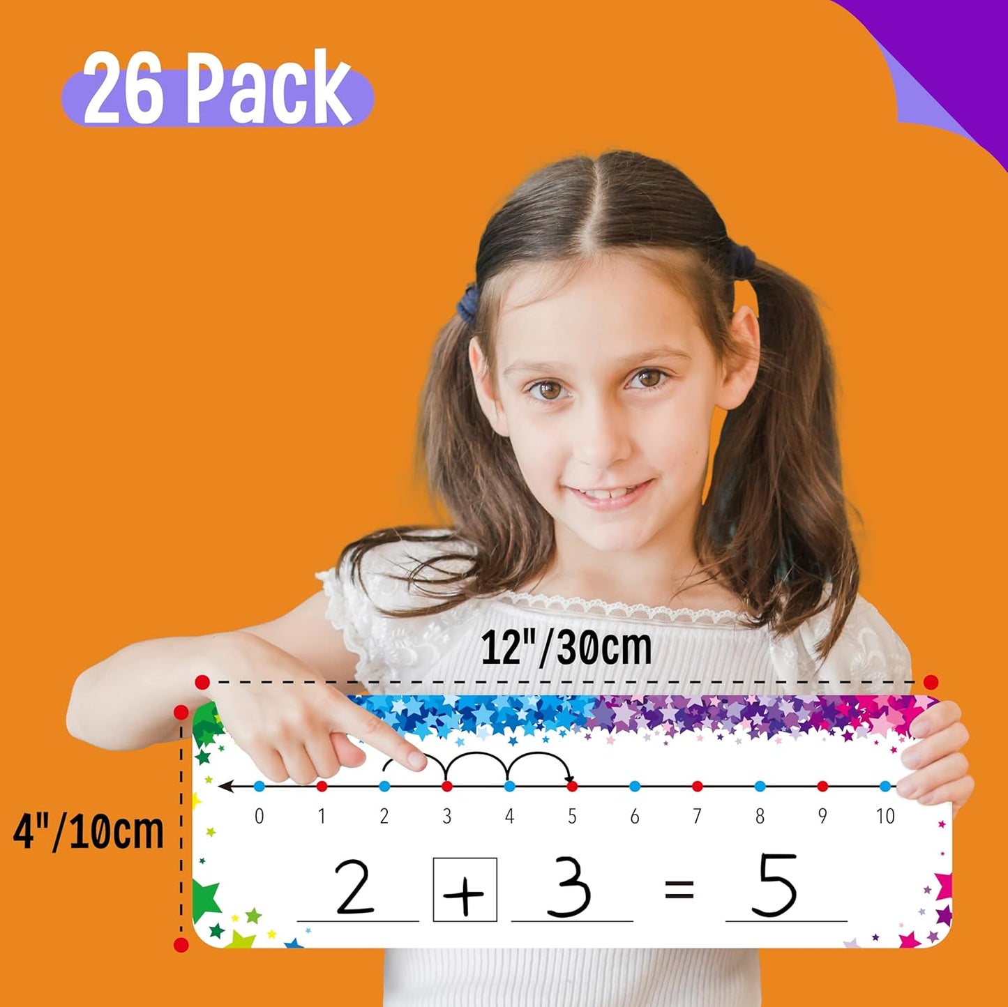8 Packs Magnetic Number Line Boards, Dry Erase Writable and Erasable Math Board Addition & Subtraction White Board Magnets for Kids, Students, Classroom and Home (Each Measures 12” x 3.5”)