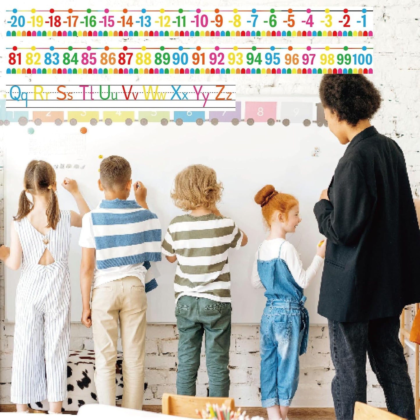 32Pcs A to Z Alphabet and -20-100 Number Cards Boho Bulletin Board Under The Sea Ocean Summer Sunflower Bee Theme Classroom Decorations Math Posters for Wall School Teacher Supplies (Sea Number)