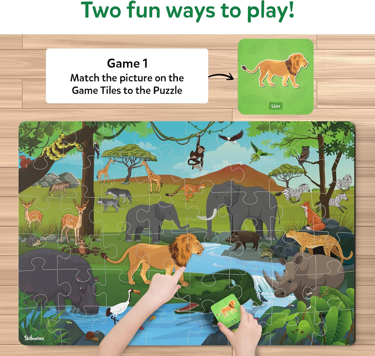 Skillmatics Floor Puzzle & Game - Piece & Play Construction Site, Jigsaw & Toddler Puzzles, Educational Toy, Gifts for Boys & Girls Ages 3, 4, 5, 6, 7 (48 Pieces, 2 x 3 feet)
