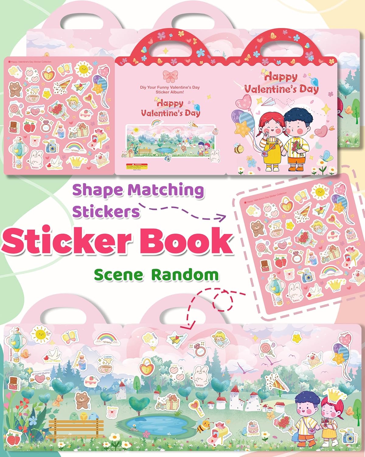 Halloween Sticker Books for Kids, Reusable Sticker Books for Toddlers, Halloween Travel Toys Acticities Crafts Birthday Gifts for Boys Girls Kids