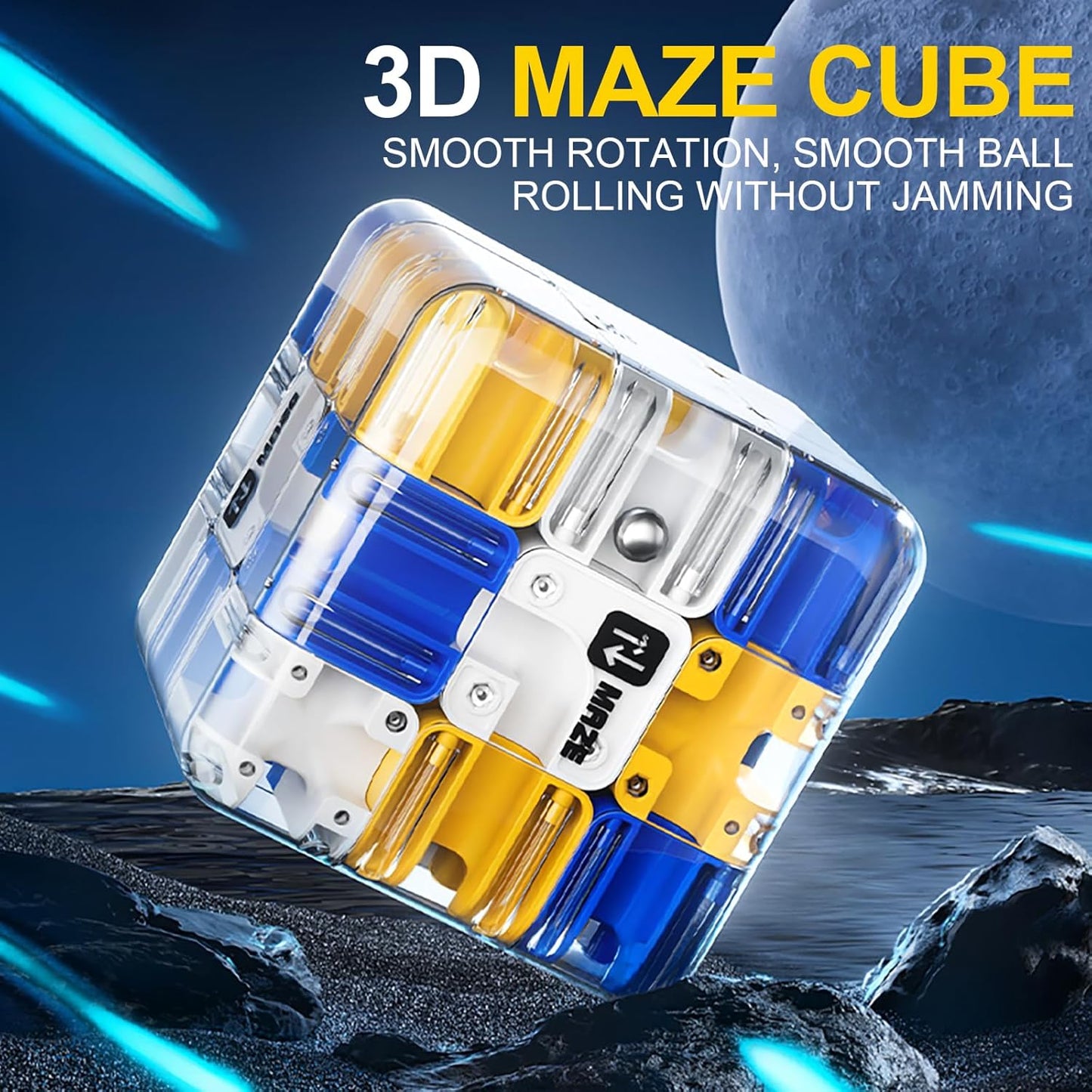 3D Puzzles Maze Cube Ball Puzzle,Large 3D Labyrinth Cube Puzzle,Color-Match Game, Spatial Awareness Brain Training Toy, Birthday Gift for Adults Kids 8 9+ Year Old Boy
