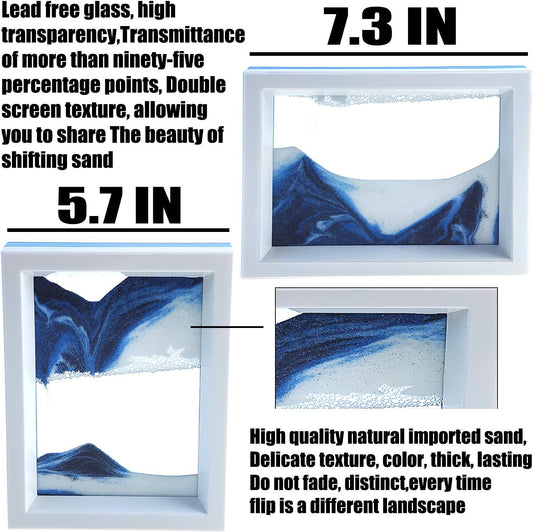LYPGONE Moving Sand Art Picture Dynamic Sand Picture Flowing Sand Picture Desktop Art Toys Voted Best Gift!(Ocean Heart)
