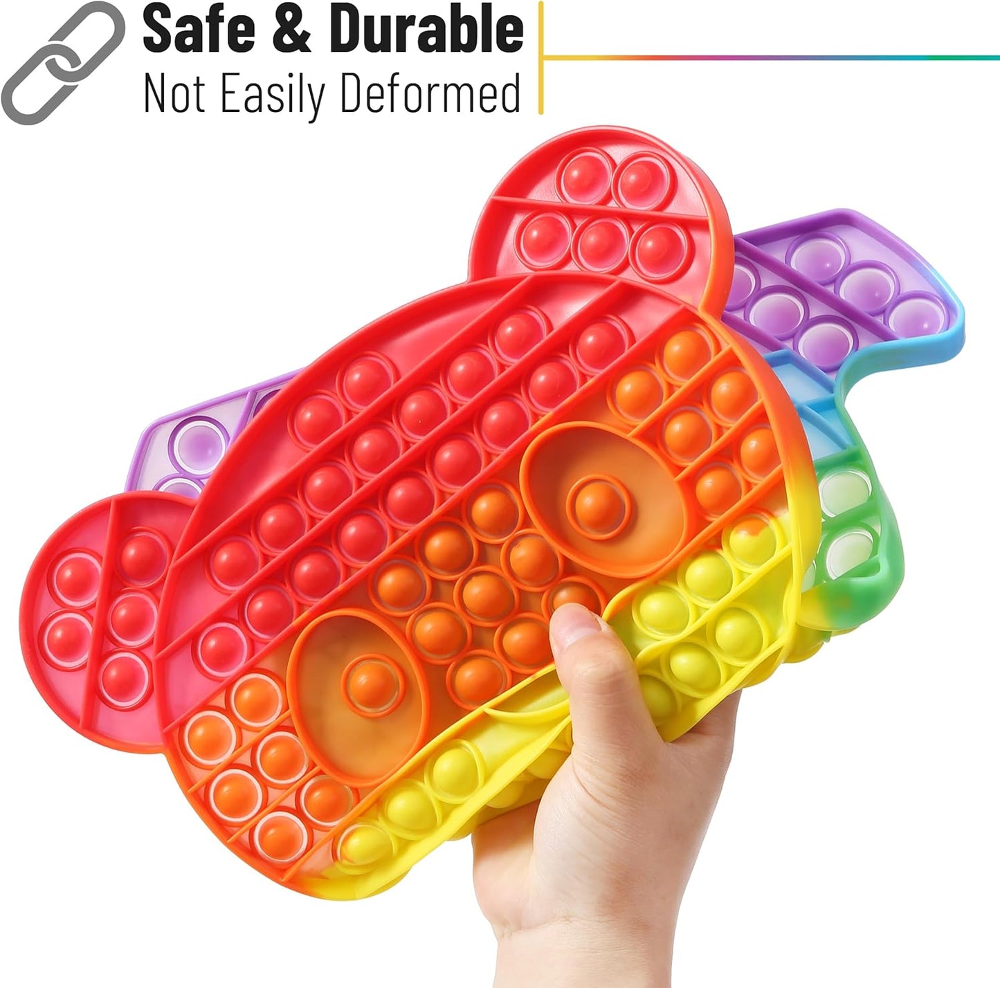 Mr. Pen- Pop Fidget Sensory Toys, Happy Bear Shape, Sensory Stress Relief Squeeze Toys for Kids & Adults, Silicone Bubble Popping Game for Anxiety, Fun