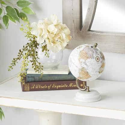 Deco 79 Marble Globe with Marble Base, 5' x 5' x 8', Teal