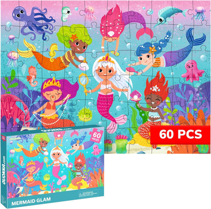 QUOKKA Puzzles for Kids Ages 4-6 – 60 Piece Jigsaw Puzzles for Toddlers Ages 3-5 with Unicorns – Quiet Time Toy for Preschoolers 2-4 – FSC Certified Educational Learning Game for Boys and Girls