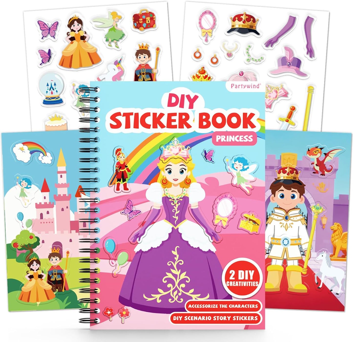 Animals Reusable Sticker Book for Toddlers, DIY Make-a-face Animals Jelly Fun 3D Stickers, Washable Puffy Stickers for Kids Toys, Airplane Road Trip Travel Activities Essentials for Kids 3 4 5 Years