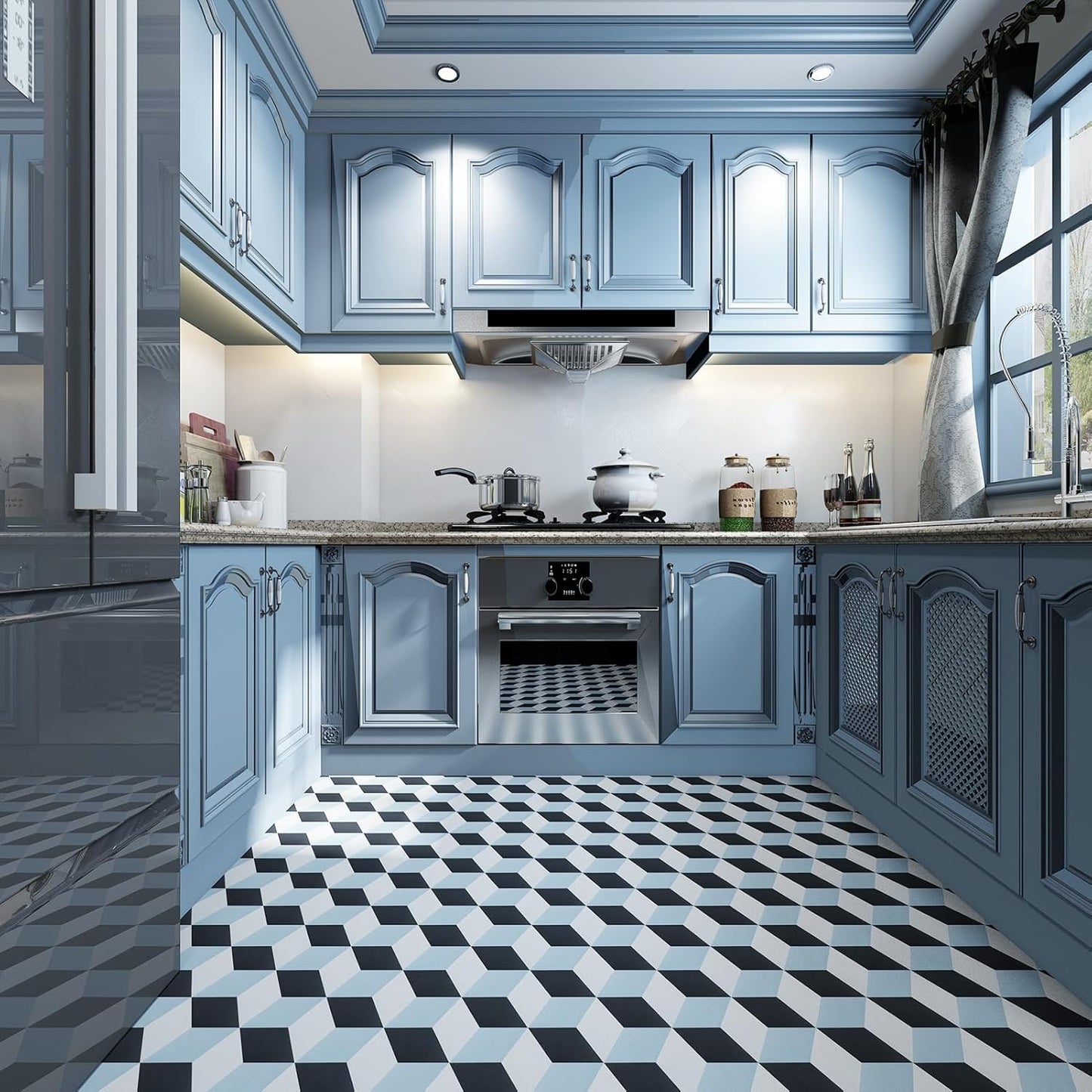 Art3d 10-Pack Hexagon Peel and Stick Flooring Tile Marble Look, Self Adhesive Waterproof Vinyl Floor Tile for Living Room, Kitchen, Bathroom, Bedroom, 11.8" x 10.2" White Marble