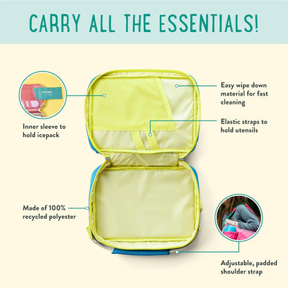 PlanetBox Rover Stainless Steel Bento Box Style Lunch Box Kit for Youth with 5 Compartments – Butterflies Edition includes Insulated Lunch Bag, Leakproof Food Containers & Matching Magnets