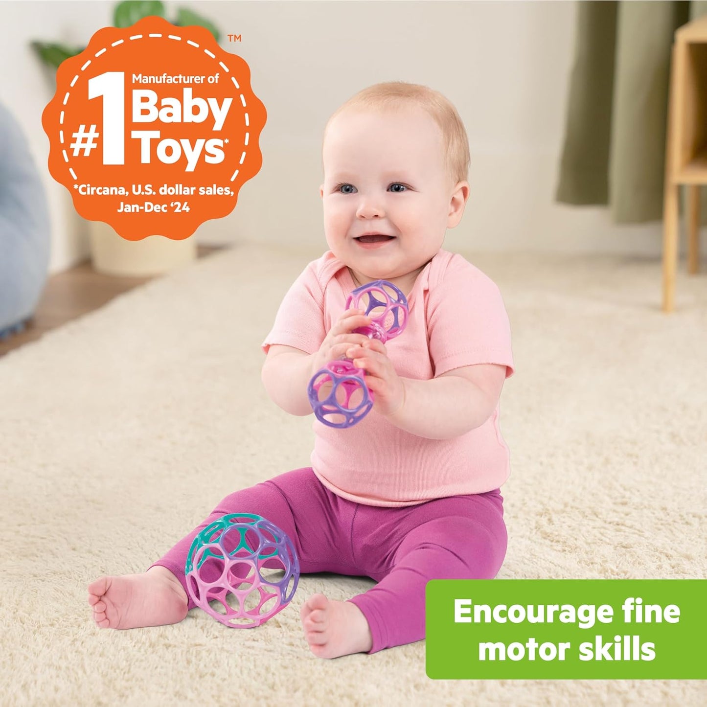 Bright Starts Soothers & Shakers 7pc Gift Set - BPA-Free Baby Rattles, Teethers and Stroller Toys, Unisex, Newborn+