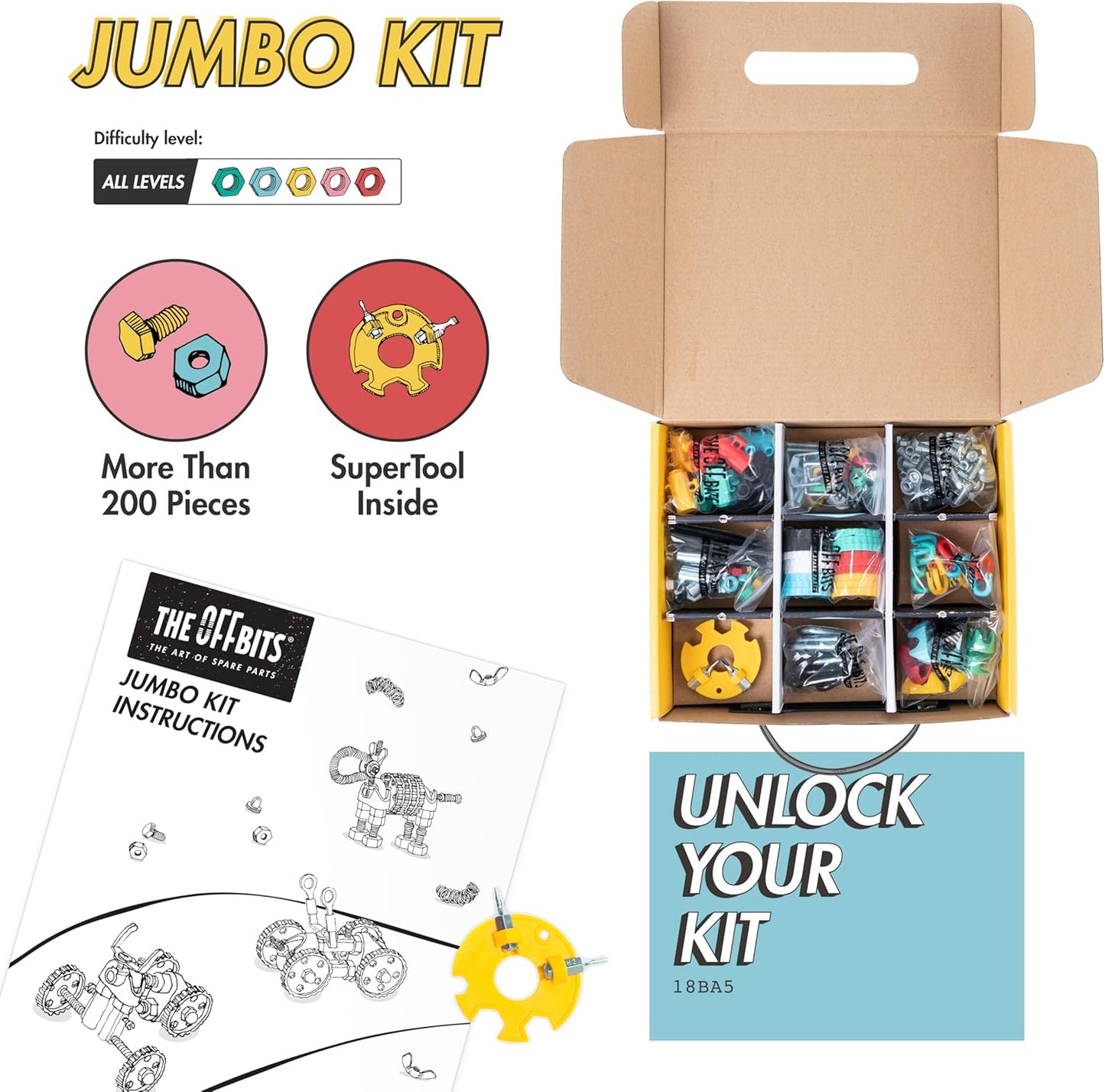 The Off Bits Space Mission Educational Build Your Own Robot Toy, Stem Building Toys for Boys and Girls, Valentine Birthday Gift for Kids Montessori Play Kit, Steam Toys for Kids Ages 6 7 8 9+
