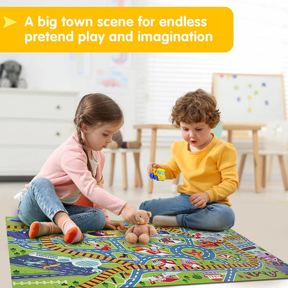 Jumbo Floor Puzzle for Kids Ages 3-5, Giant City Race Tracks Jigsaw Puzzles for Toddler 2-4 (60pcs 35.4x23.4 Inch Extra-Thick Cardboard), Educational Preschool Toy for 4-6 Year Old