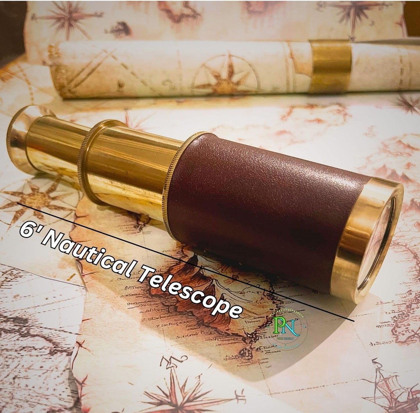 Prime NAUTICAL6 Inches Brass Pirates Telescope, Collapsible Handheld Telescope, Monocular, Adventure,Traveling,Gift Item,Brass Nautical Spyglass for Outdoor Navy and Gift