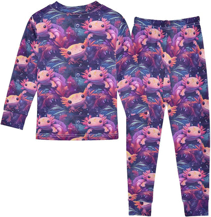 ALAZA Shark Starfish Palm Tree 2 Piece Pajama Set Long Sleeve Top and Pants Sleepwear Unisex - Colors A