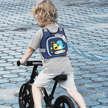 Accmor Toddler Harness Leash + Reflective Anti Lost Wrist Link, Cute Car Kids Back Pack with Hand Strap Collapsible Child Walking Restraint Belt Tether Hold Baby Boys Close for Outdoor Travel