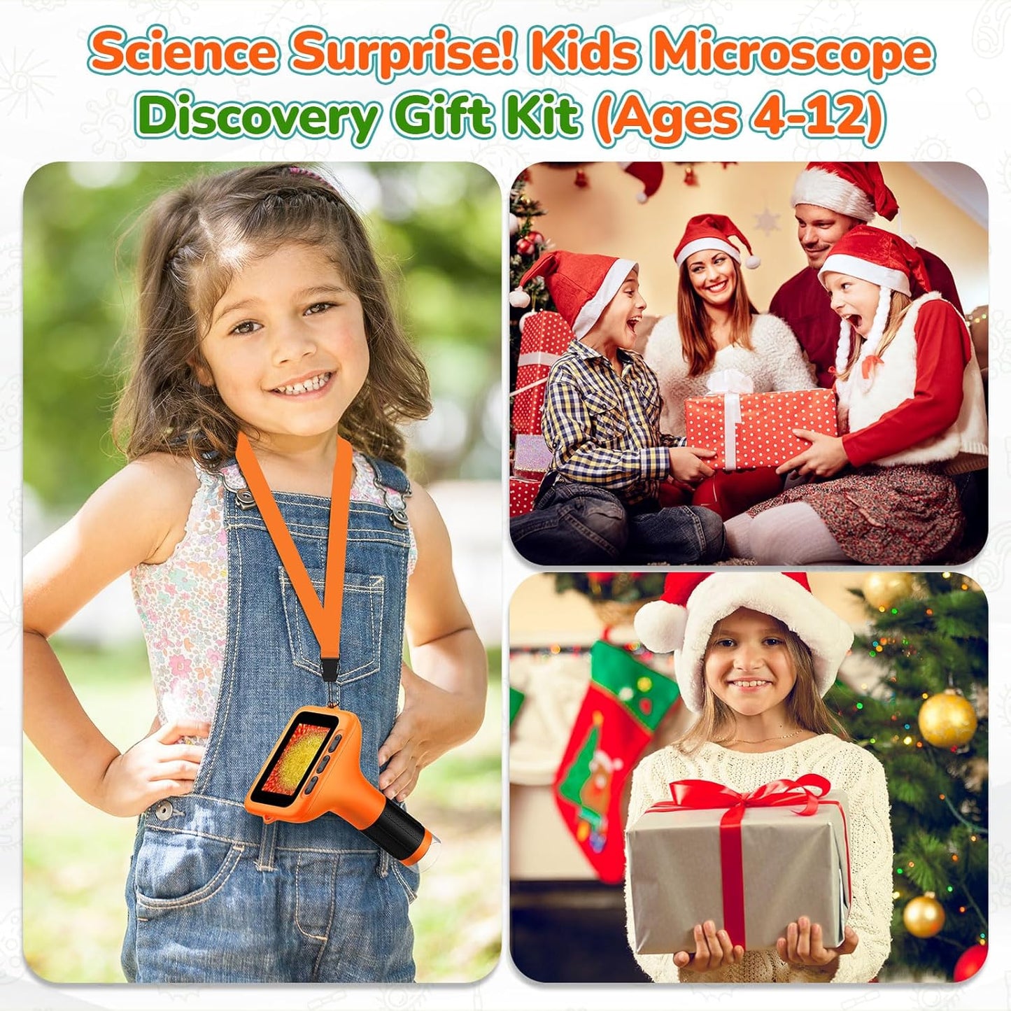 3.0" Screen Digital Microscope for Kids: 1000X Rechargeable Mini Pocket Portable Miniscope Magnifying Glass 4K Coin Jewelry Loupe Edu Science STEM Toy Xmas Gift 4-12 Boys Girls